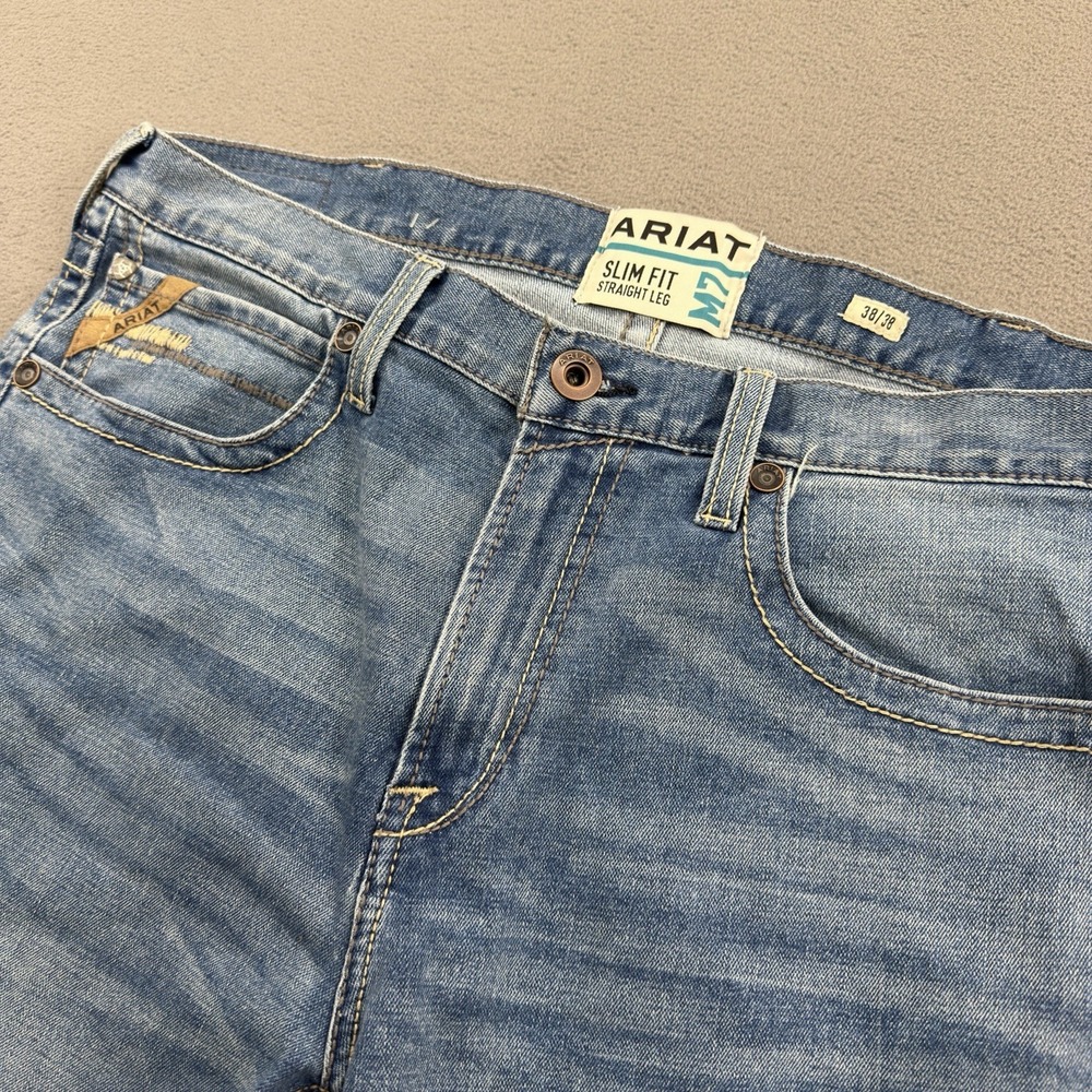 Ariat M7 Julian Slim Fit Straight Leg Jeans Mens 38x38 Hartwell Blue Western